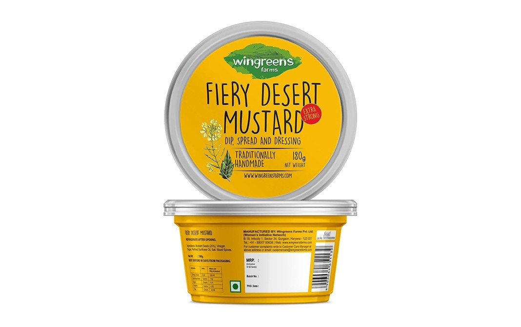 Wingreens Farms Fiery Desert Mustard    Cup  180 grams